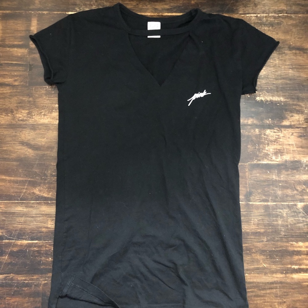 PINK Black T-Shirt - Size XS **RUNS BIG**